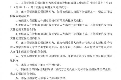 电子银行保函