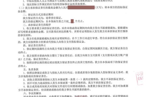 政府采购投标担保函